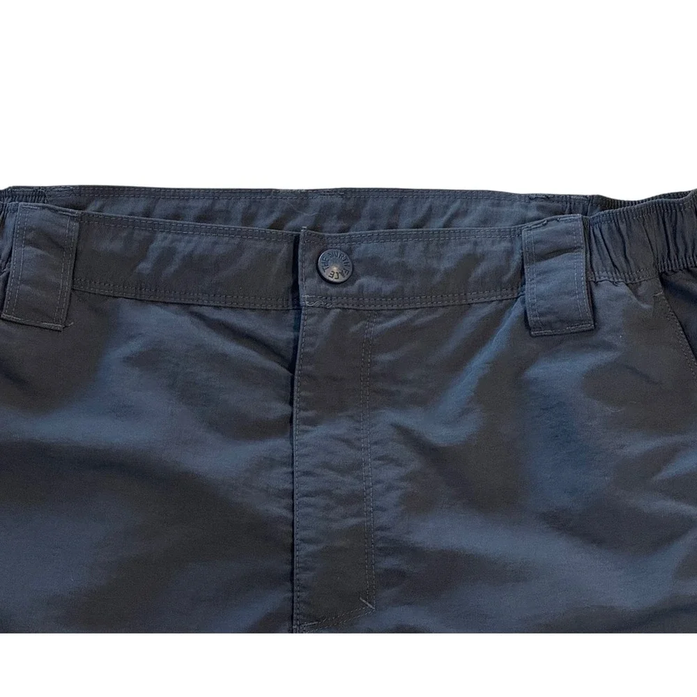 The North Face Mens LARGE Dark Gray Cargo Shorts‎ Hiking Outdoors Elastic Waist